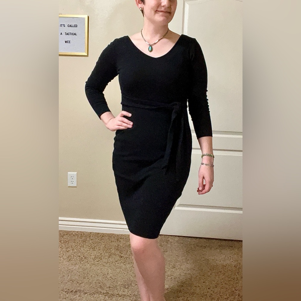 Knit Body Con dress with Tie